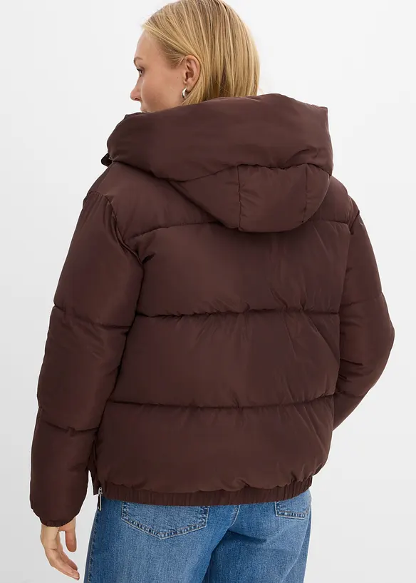 Steppjacke in braun von hinten (im Anschnitt) - bonprix