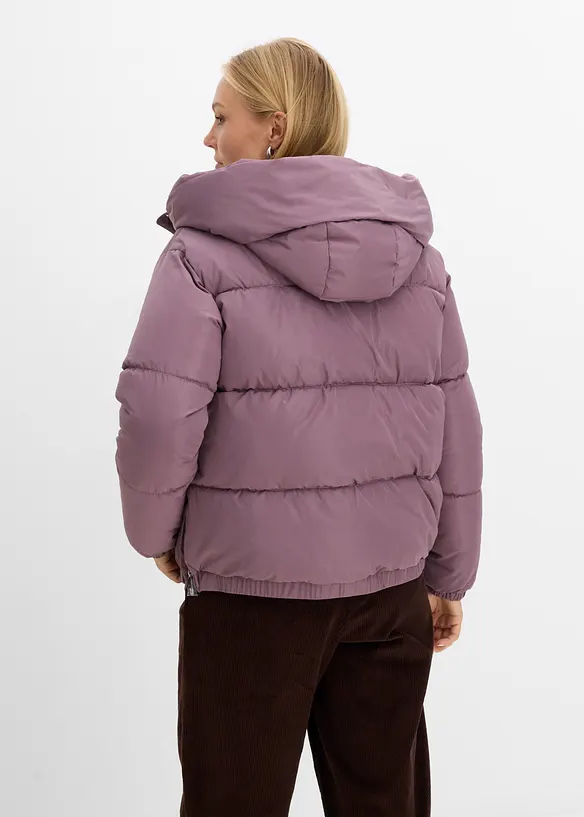 Steppjacke in lila von hinten (im Anschnitt) - bonprix