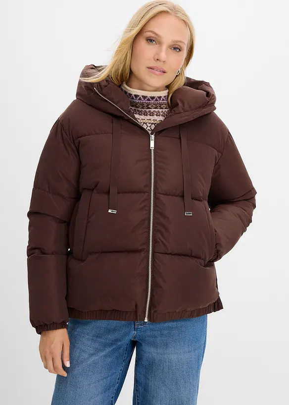 Steppjacke in braun von vorne (im Anschnitt) - bonprix