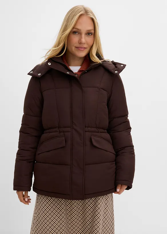 Steppjacke in braun von vorne (im Anschnitt) - bonprix