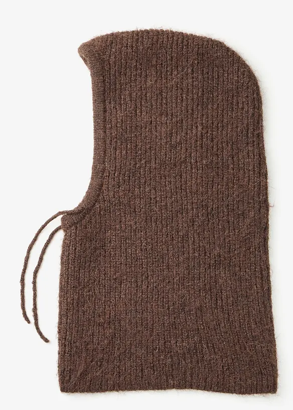 Flauschige Balaklava in braun von vorne - bonprix