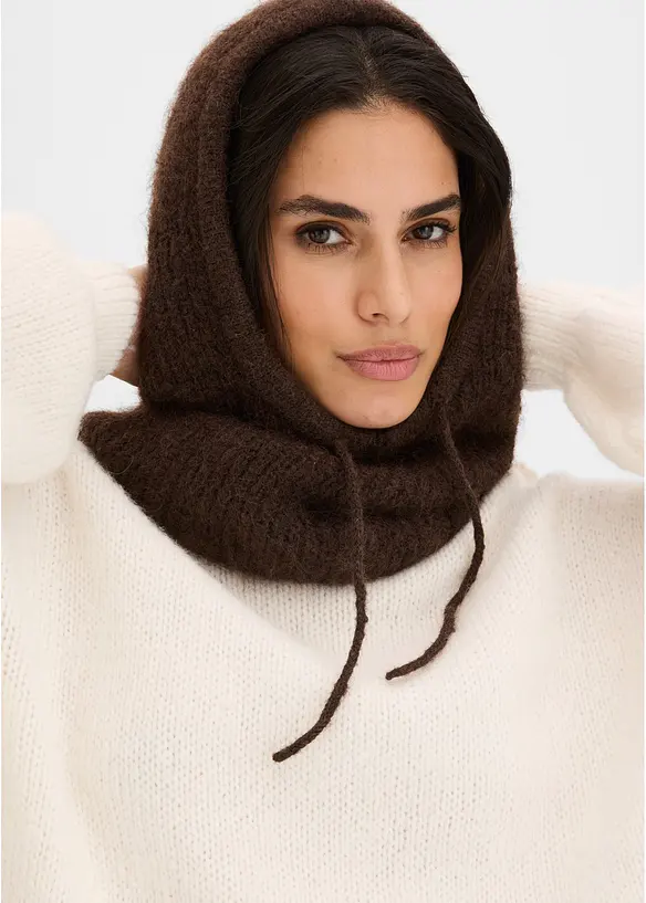 Flauschige Balaklava in braun von vorne (im Anschnitt) - bonprix