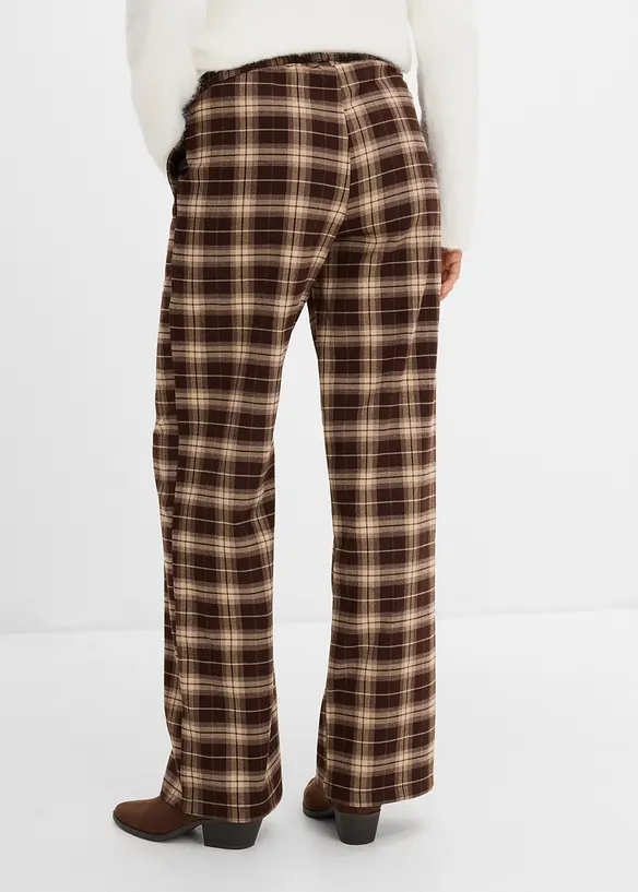 Hose aus softem Viskose-Mix in braun von hinten - bonprix