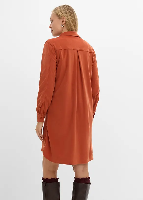 Oversize-Cordkleid in braun von hinten (Totalaufnahme) - bonprix
