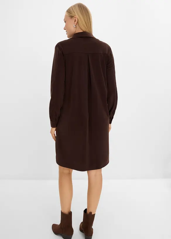 Oversize-Cordkleid in braun von hinten (Totalaufnahme) - bonprix