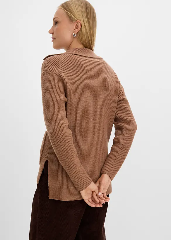 Oversize-Pullover in braun von hinten (im Anschnitt) - bonprix