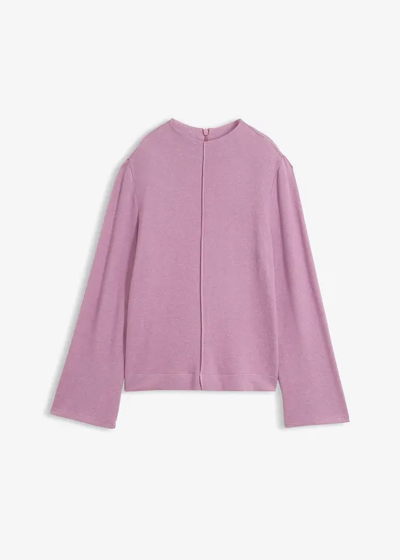 Rollkragenshirt aus Viskose-Mix in lila von vorne - bonprix