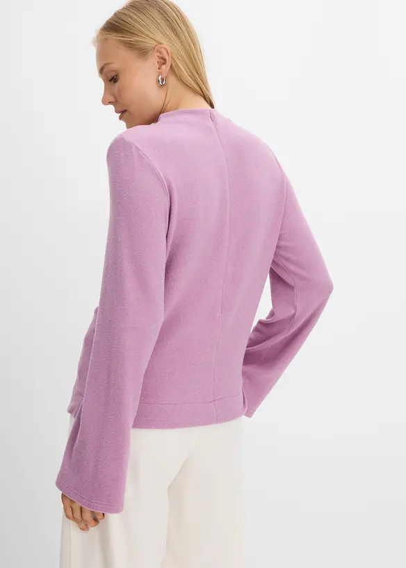 Rollkragenshirt aus Viskose-Mix in lila von hinten (im Anschnitt) - bonprix