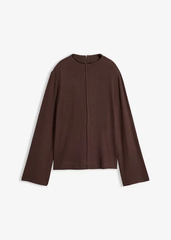 Rollkragenshirt aus Viskose-Mix in braun von vorne - bonprix Rollkragenshirt aus Viskose-Mix in braun von vorne - bonprix