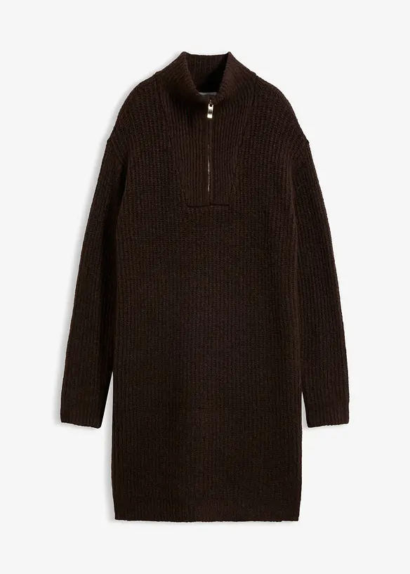 Strickkleid in braun von vorne - bonprix