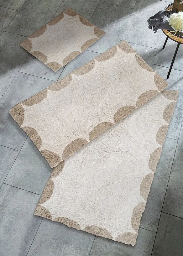 Baumwoll Badematte in grau - bonprix