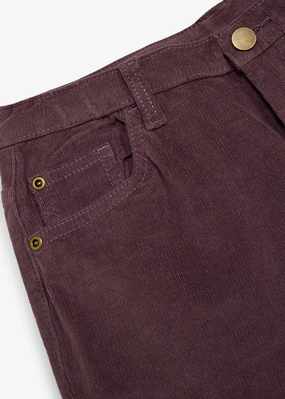 weiche Cordhose aus Bio-Baumwollstretch in lila - bonprix