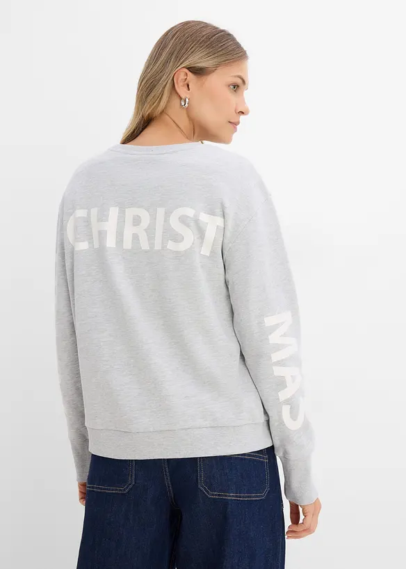 Oversize-Sweatshirt aus weichem Baumwoll-Mix in grau von vorne (im Anschnitt) - bonprix Oversize-Sweatshirt aus weichem Baumwoll-Mix in grau von vorne (im Anschnitt) - bonprix