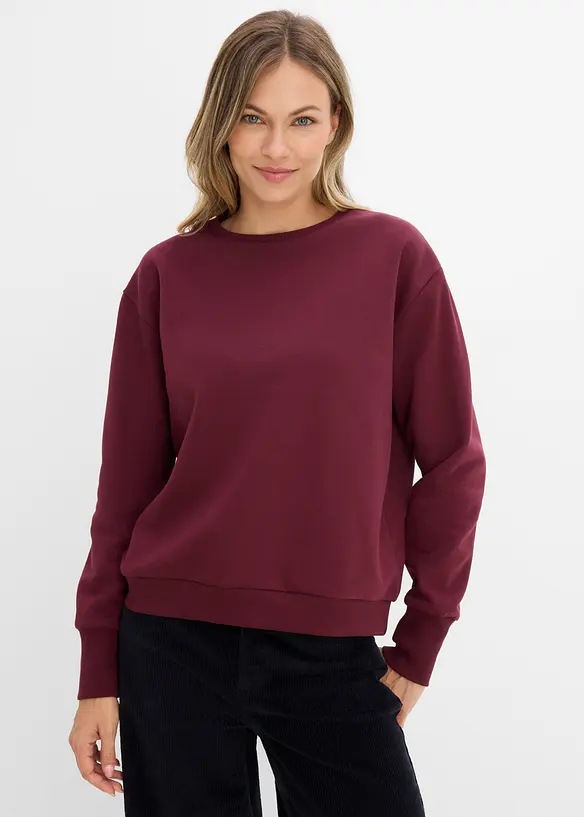 Oversize-Sweatshirt aus weichem Baumwoll-Mix in rot von hinten (im Anschnitt) - bonprix Oversize-Sweatshirt aus weichem Baumwoll-Mix in rot von hinten (im Anschnitt) - bonprix