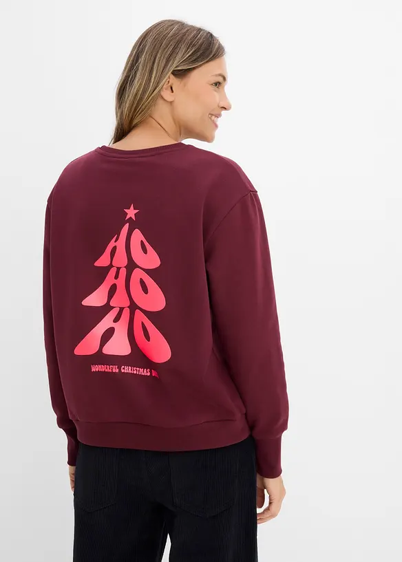 Oversize-Sweatshirt aus weichem Baumwoll-Mix in rot von vorne (im Anschnitt) - bonprix Oversize-Sweatshirt aus weichem Baumwoll-Mix in rot von vorne (im Anschnitt) - bonprix