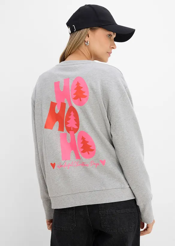 Oversize-Sweatshirt aus weichem Baumwoll-Mix in grau von vorne (im Anschnitt) - bonprix Oversize-Sweatshirt aus weichem Baumwoll-Mix in grau von vorne (im Anschnitt) - bonprix