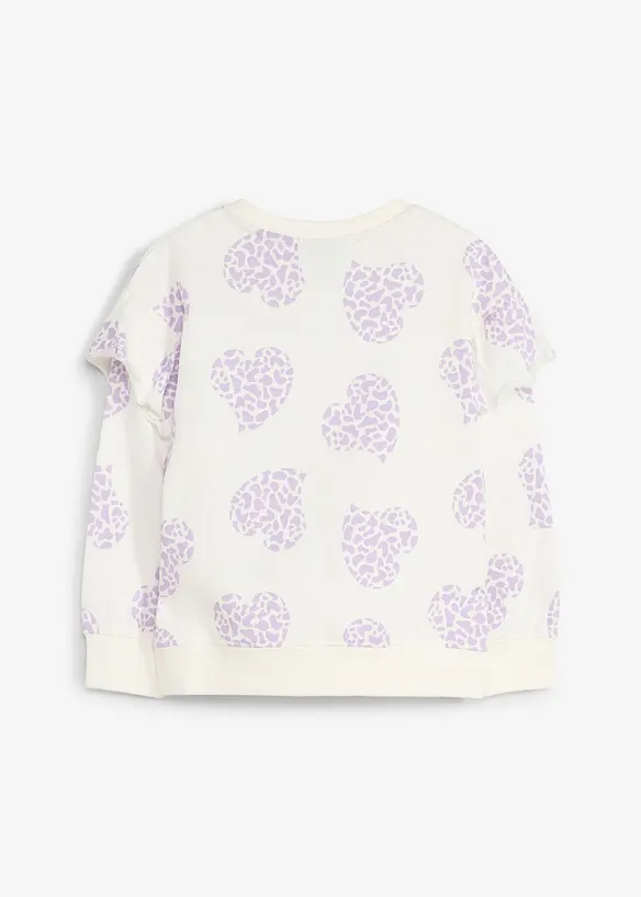 Lurchi Sweatshirt aus weicher Bio Baumwolle in weiß von hinten - Lurchi