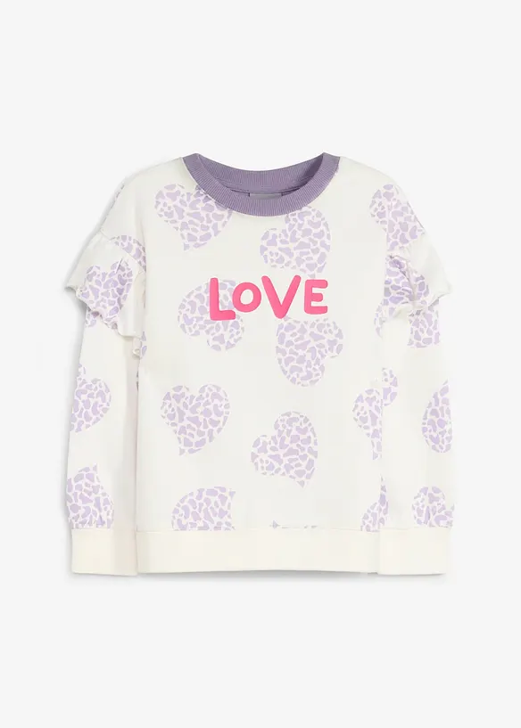 Lurchi Sweatshirt aus weicher Bio Baumwolle in weiß von vorne - Lurchi