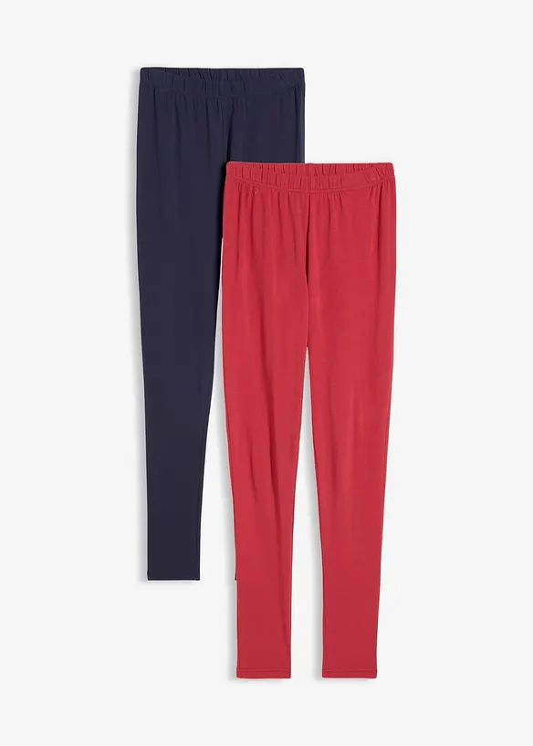 Leggings (2er Pack) in blau von vorne - bonprix