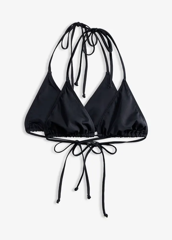 Triangel-Bikinioberteil (2er Pack) in schwarz von vorne - bonprix