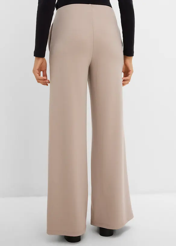 Palazzo-Hose aus bequemen Punto di Roma in grau von hinten - bonprix Palazzo-Hose aus bequemen Punto di Roma in grau von hinten - bonprix