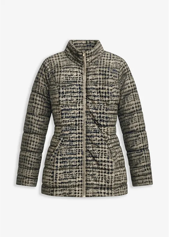 Long-Steppjacke in grün von vorne - bonprix