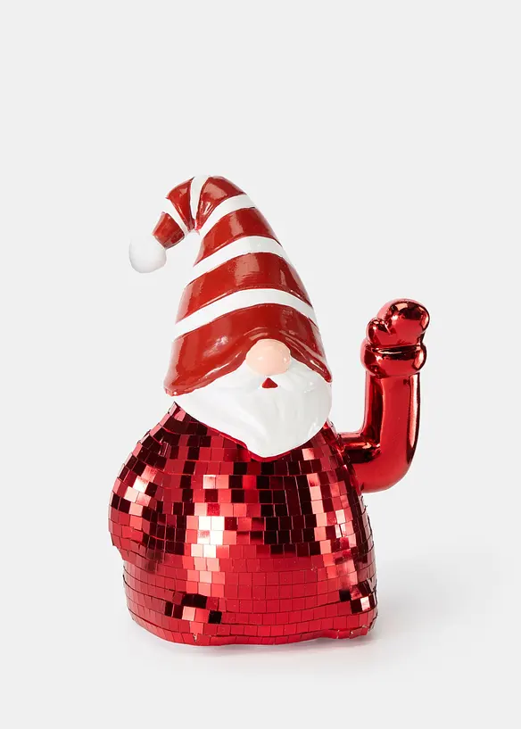 Deko-Figur Weihnachtsmann mit Winkearm in rot von vorne - bonprix