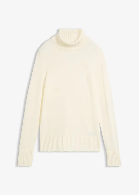 Basic Rollkragenpullover in weiß von vorne - bonprix Basic Rollkragenpullover in weiß von vorne - bonprix