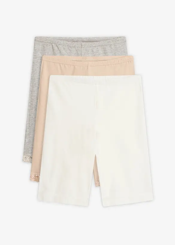 Lange Damen-Boxer aus weichen Material im Vorteilspack in grau von vorne - bonprix