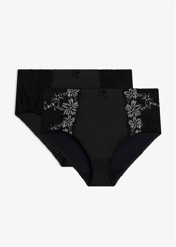 Formslip (2er-Pack) in schwarz von vorne - bonprix