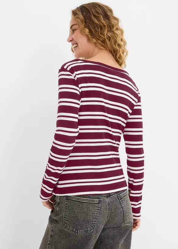 Ripp-Shirt aus Bio-Baumwolle in rot von hinten (im Anschnitt) - bonprix Ripp-Shirt aus Bio-Baumwolle in rot von hinten (im Anschnitt) - bonprix