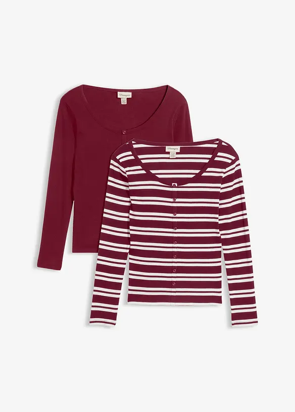 Ripp-Shirt aus Bio-Baumwolle in rot von vorne - bonprix Ripp-Shirt aus Bio-Baumwolle in rot von vorne - bonprix