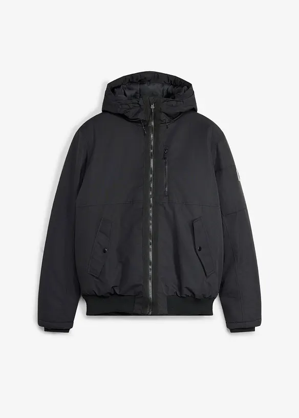 Winterblouson in Regular-Fit in schwarz von vorne - bonprix