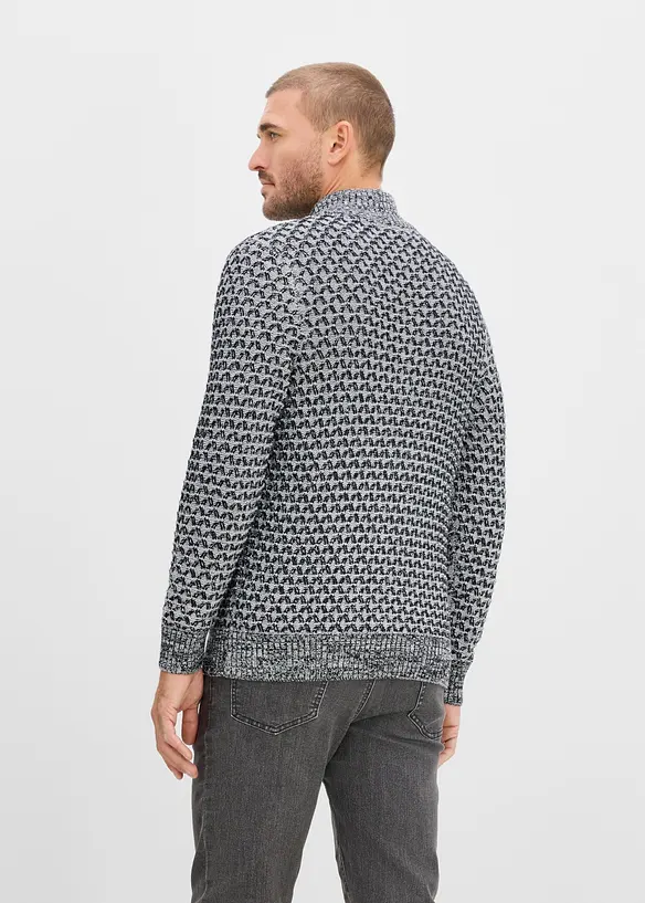 Troyer-Pullover in Regular Fit in schwarz von hinten (im Anschnitt) - bonprix