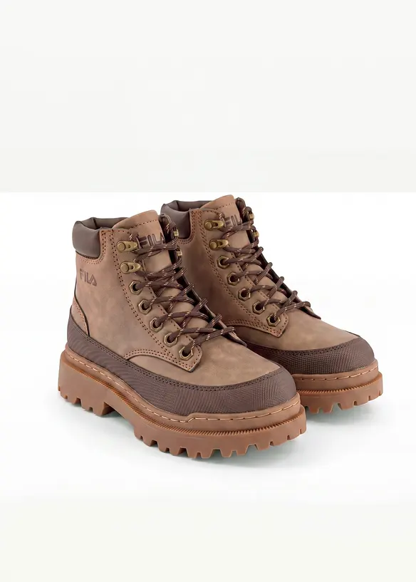Fila Schnürboots mit Profilsohle in braun - FILA