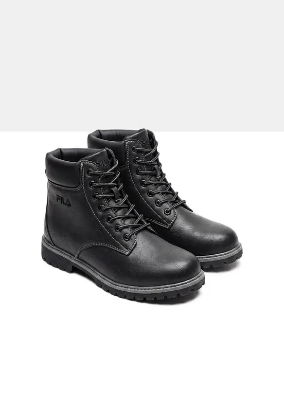 Fila Schnürboots mit Profilsohle in schwarz - FILA