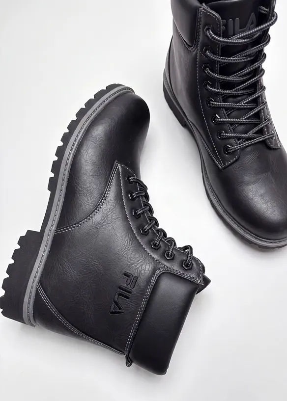 Fila Schnürboots mit Profilsohle in schwarz - FILA