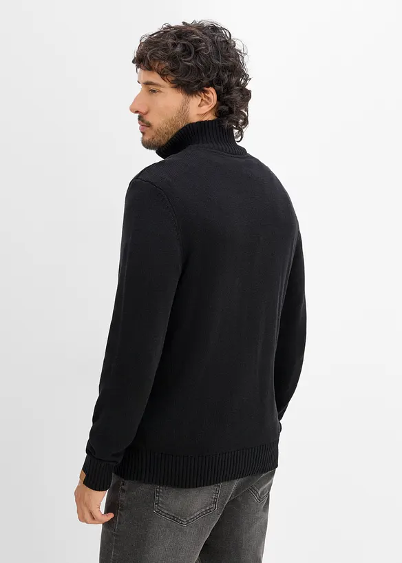 Pullover in Regular Fit in schwarz von hinten (im Anschnitt) - bonprix