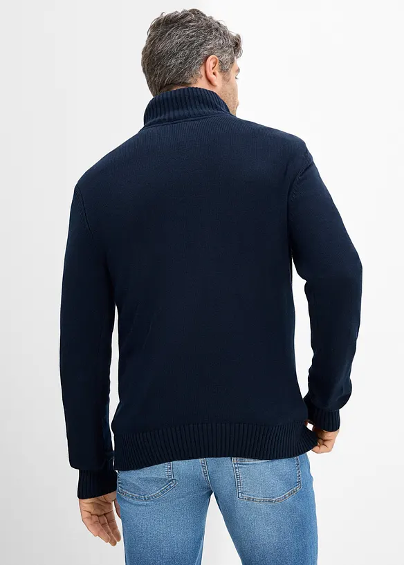 Pullover in Regular Fit in blau von hinten (im Anschnitt) - bonprix