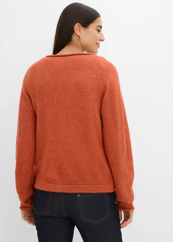 Rundhalspullover in braun von hinten (im Anschnitt) - bonprix Rundhalspullover in braun von hinten (im Anschnitt) - bonprix