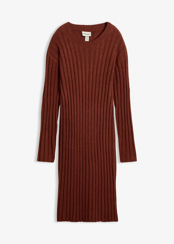 Strickkleid in braun von vorne - bonprix