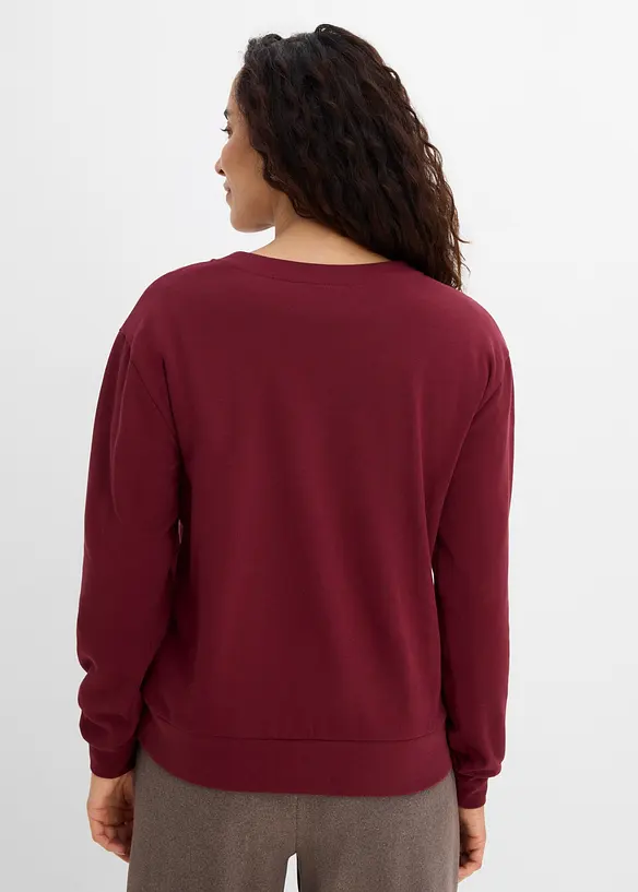 Sweatshirt aus reiner Bio-Baumwolle in rot von hinten (im Anschnitt) - bonprix