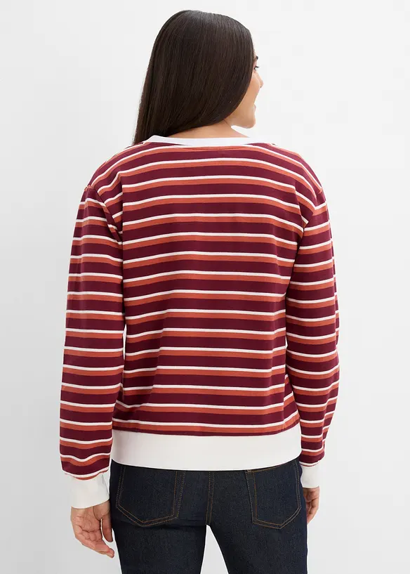 Sweatshirt aus reiner Bio-Baumwolle in rot von hinten (im Anschnitt) - bonprix