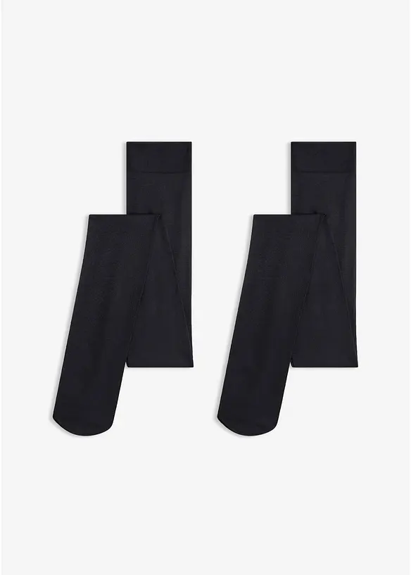 Blickdichte Strumpfhose 100 DEN (2er Pack) in schwarz von vorne - bonprix