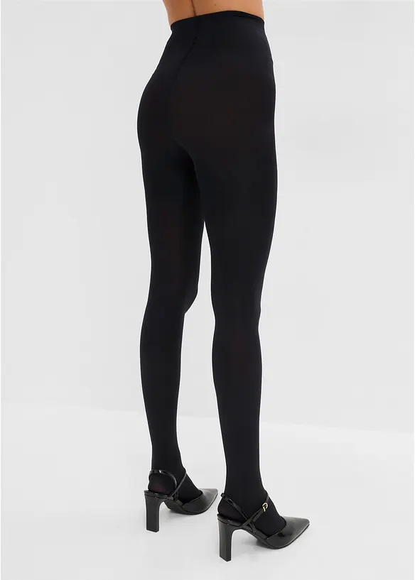 Blickdichte Strumpfhose 100 DEN (2er Pack) in schwarz von hinten - bonprix
