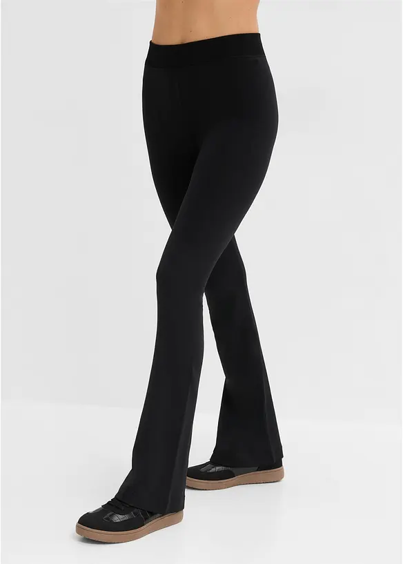 Thermo-Strumpfleggings in schwarz von vorne - bonprix