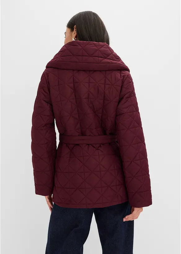 Steppjacke mit Bindeband, wasserabweisend in rot von hinten (im Anschnitt) - bonprix