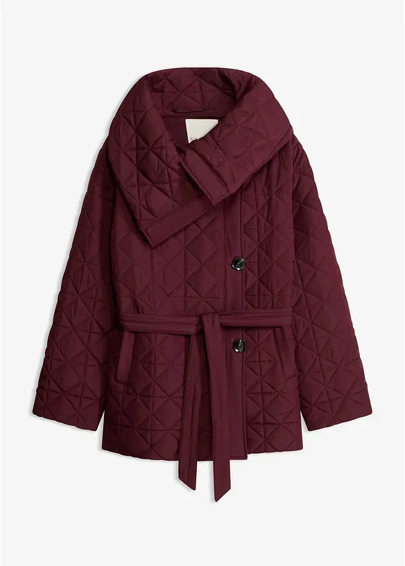 Steppjacke mit Bindeband, wasserabweisend in rot von vorne - bonprix
