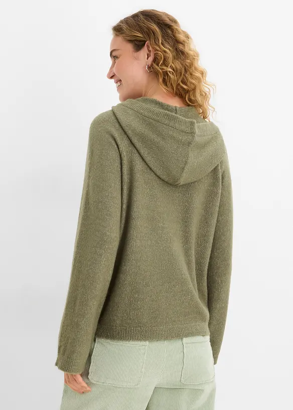 Strick-Hoodie in grün von hinten (im Anschnitt) - bonprix Strick-Hoodie in grün von hinten (im Anschnitt) - bonprix