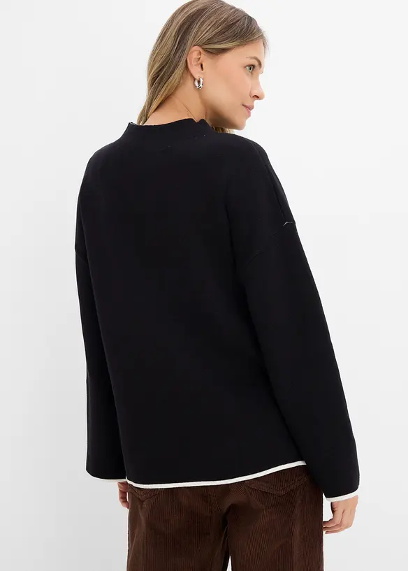 Wende-Pullover aus Feinstrick in schwarz von hinten (im Anschnitt) - bonprix Wende-Pullover aus Feinstrick in schwarz von hinten (im Anschnitt) - bonprix